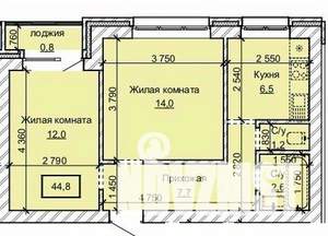 2-к квартира, строящийся дом, 45м2, 9/10 этаж