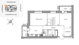 3-к квартира, строящийся дом, 83м2, 9/16 этаж